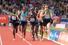 Chris Thompson (GB) leads the 5000 metres at the IAAF Diamond League, Birmingham.
